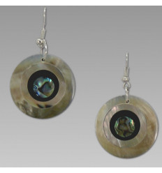Boucles d'oreilles coquillage nacre, abalone 