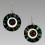 Boucles d'oreilles coquillage abalone, nacre, gorgone rouge 